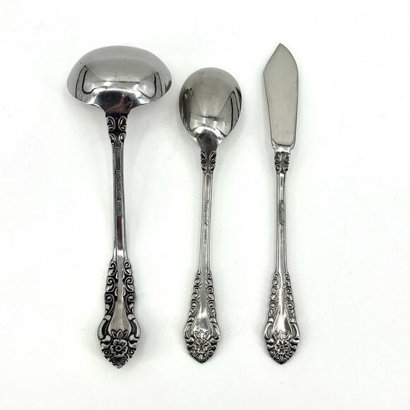 3 Table/Serving Utensils VTG VOISIN FLORAL CONTINENTAL Ladle Butter Knife Spoon - Picture 5 of 13